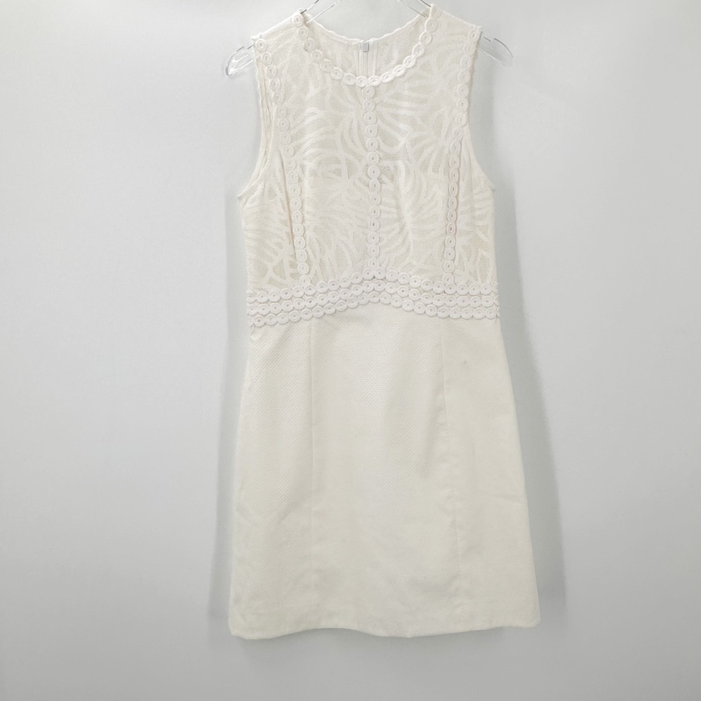 Lilly Pulitzer White Lace Sleeveless Dress Embellished Applique Womens | H1223